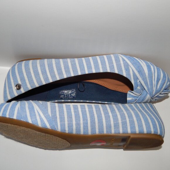 Nautica Women's 10 Blue & White Stripe Fabric Shoes VNGUC - Picture 6 of 8